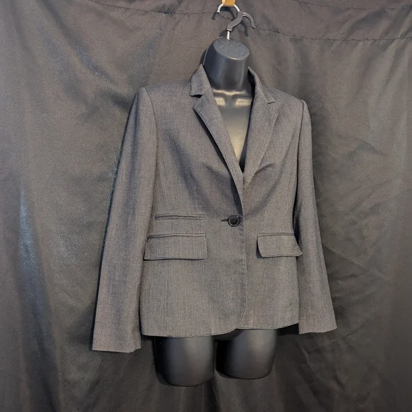 Anne Klein Gray Blazer with Structured Shoulders - Picture 1 of 5